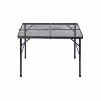 Foldable Folding Mesh Table with Side Racks Easy Assembly Portable Cook Station Lightweight Camping Furniture Sturdy Construction for Picnickers, Families, Tailgaters, Picnics, Barbecues, Tailgating, Backyard