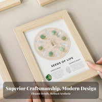 Natural Crystals Crystal Mandala Photo Frame Sacred Geometry Wall Decor for Mindfulness Practitioners, Spa