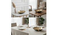 Shallow Fruit Tray Hammered Tray with Scalloped Rim Irregular Bowl with Scalloped Edge Rustic for Tabletop