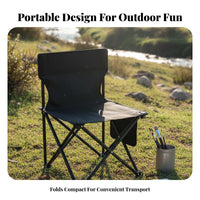 Foldable Design Outdoor Folding Chair Multipurpose Beach Chair with Backrest Comfortable Collapsible Fishing Stool Long-Lasting for Anglers, Artists, Beachgoers, Hiking, Travel, Backyard