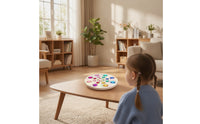 Crystal Board Round Wooden Board with Jewels Textured Educational Toy for Preschoolers, Kids, Kindergarten