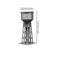 Finished N-Scale Water Structure Plastic Tank-Style Water Structure Gray Railway Accessory Realistic for Modelers, Hobbyists, Dioramas, Train Yards