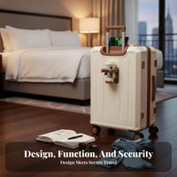 Combination Lock rigid-shell hand luggage quiet rollers rigid-shell hand luggage Telescoping Handle Suitcase Organized Interior for voyagers, Vacationers, Business Professionals, Vacations, Weekend short trips, Airport