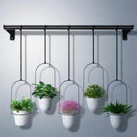 Plant Pots and Hanging Basket for Outdoor Plants, Round Wire Integrated Hanging Plant and Wall Planter, Fence Planters for Balcony, 10cm Base