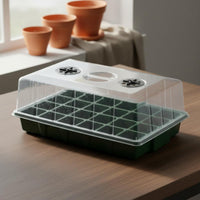 Transparent Lid 24 Cell Starter Tray Reusable Starter Tray with Dome Sturdy Mini Greenhouse Propagator Large Capacity Cells for Gardeners