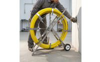 Cable Threading Reel Cart Wear-Resistant Cable Reel Cart with Towing Head 12mm Conduit Rodder with Wheels for Electricians, Construction Sites
