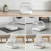 2 Pieces Pet Feeder Rear Cover Transparent  Clear