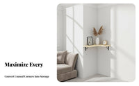 Decorative Fan-Shaped on-partition Mount Space-Saving Corner Shelf adaptable Household Storage adaptable for Homeowners, Renters, Students, Bedroom, Living Room, Bathroom, Kitchen