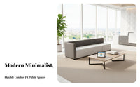 Modern aesthetic Sofa and Coffee Table Group Minimalist Design Upholstered Settee Long-lasting Construction Reception Seating Multiple Color choices for Parents, Office Guests, Business Professionals, Training Center, Waiting Room