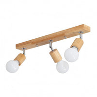 Metal Mounting Hardware Wooden Ceiling Light Natural Materials Rectangular Wood Light