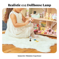Metal Construction 1:12 Scale Lamp Model Versatile Decor 1:12 Scale Dollhouse Lamp Detailed Exact Copy Realistic Design for Hobbyists, Collectors, Dioramas, Room Boxes