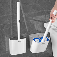 Disposable Toilet Brush Space-Saving Toilet Brush with Holder Cleaning Tool Compact Long-Handled for Bathroom