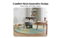 Upholstered Swivel Stool with Backrest Multi-Purpose Low Chair for Living Room