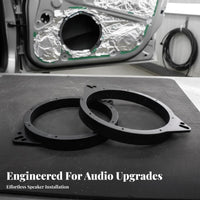 2 Pieces Resistant 6.5 Inch Speaker Spacer Solid Construction Plastic Speaker Mounting Adapter Easy to Install Automotive Accessory Long-Lasting for DIY Enthusiasts, DIYers, Audio Modifiers, Vehicle, Truck, Garage