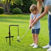 Golf Swing Practice Aid with Rope and Ball Outdoor Golf Swing Practice Aid Adjustable Portable for Beginners, Backyard