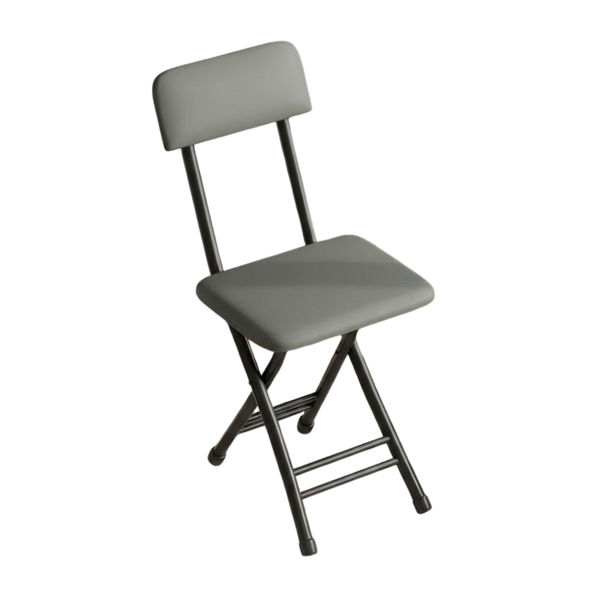 Portable Folding Chair, Leather Backrest, No Assembly, Home, Balcony, Training