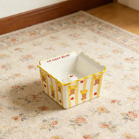 Snack Carton Design Cat Bowl Stable Patterned Cub Shape Anti-Tip Ceramic Elevated Pet Bowl for Cats