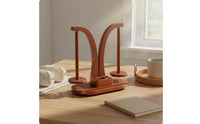 Double-Post-Post Two-axisAxis Yarn Holder Curved Frame Bamboo Yarn Holder Natural Wood Grain Polished Finish