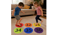 36 Pieces Numbered Carpet Marker Sticker with Numbers Easy to Remove Carpet Marker with Drawstring Bag Round Sitting Dot 100 Mm for Classroom