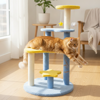Mythical Star-Moon Multi-Level Cat Tree with Sisal Scratching Posts for Large Cats