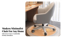 Adjustable Height Upholstered Rolling Chair 360-Degree Swivel Upholstered Rolling Armchair Stable Five-Star Base Seating Furniture Ergonomic Support for Students, Home Office Workers, Beauty Bloggers, Study Room, Bedroom, Vanity