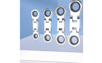 5 Pieces Portable Flex Head Ratchet Wrench Set Quick Use Ratcheting Wrench Set Compact Case Repair Tool Anti-Slip Grip for Garage, Workshop