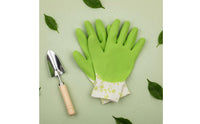 Latex Coated Garden Gloves Puncture-Resistant Floral Print Planting Gloves Guarding Hand Gear for Gardeners, Women, Weeding, Landscaping