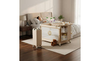 Instant-Fold Fold Multifunctional Baby Crib Rocking Function Infant Bed Adjustable Height Playpen Machine Washable Material for New Parents