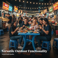Long-Lasting Plastic Table and Chair Set Easy to Clean Outdoor Table and Chairs Resistant Plastic Patio Furniture Set Low Maintenance for Business Owners, Party Hosts, Night Market, Food Stall, Barbecue, Backyard