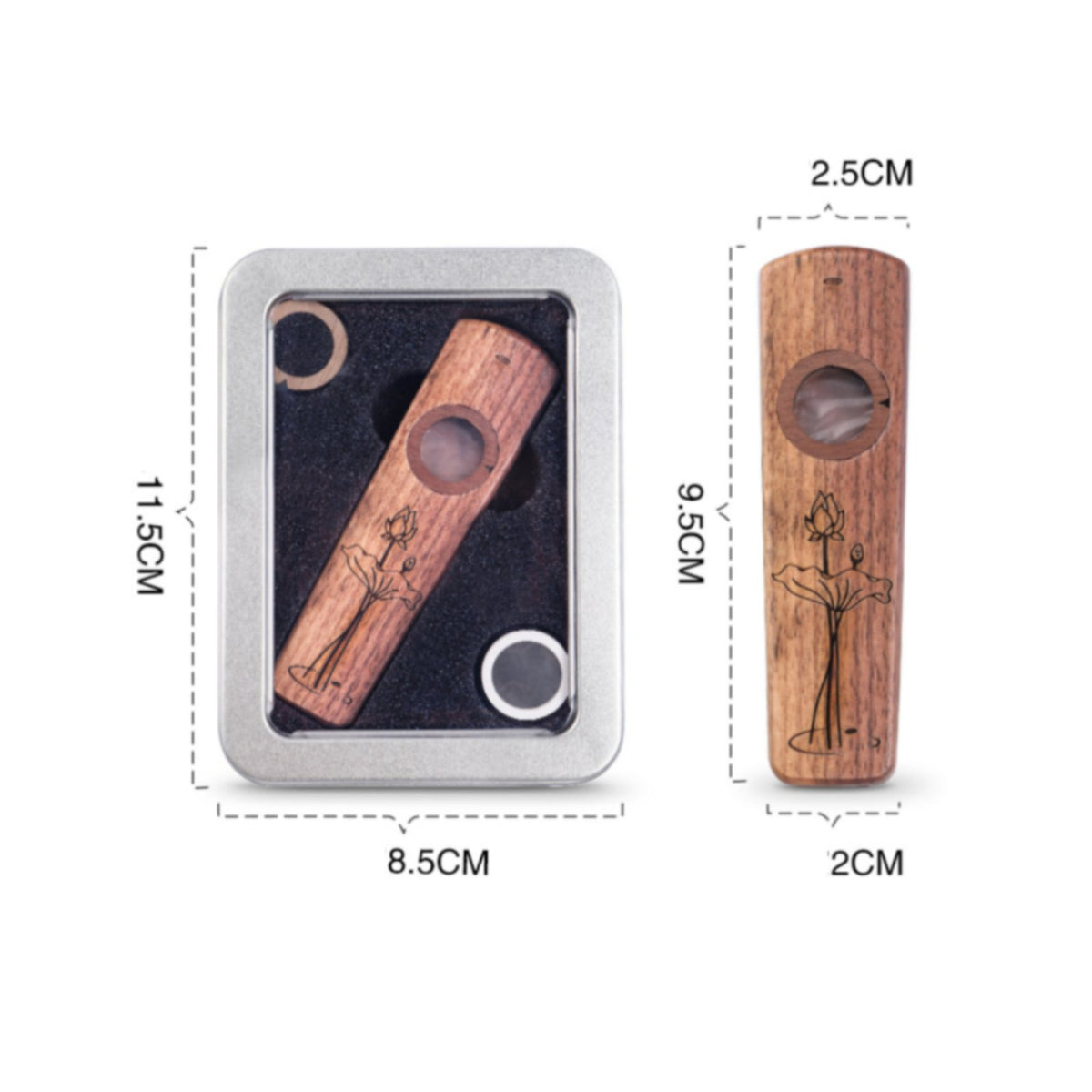 Easy to Learn Wooden Kazoo Portable Wood Kazoo Instrument Comes with Gift Box for Beginners, Kids, Music Education, Party, Travel