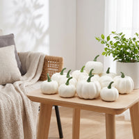 12 Pieces artificial pumpkins Autumnal Pumpkins Indoor and Outdoor Fake Pumpkin for Party Planners, Halloween, Table Centerpiece