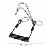 Elastic Tie down Cord 316 Stainless Steel Bungee Cord Coiled Design Fastening Gear Reef Double Hook