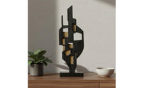 Black Gold Sculpture Decor Luxury Look Abstract Geometric Sculpture Minimalist Style Abstract Statue for Office