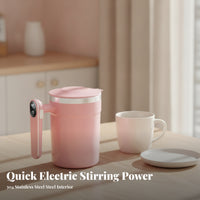 Built-in Button Display Rechargeable Stirring Cup Glossy Finish Drinkware