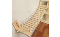 Solid Wood Wooden Cat Bridge with Rope Sturdy Wall-Mounted Cat Bridge Long-Lasting Natural for Cats