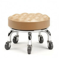 Padded Low Rolling Stool Thickened Low Stool with Wheels Compact Comfortable for Pedicurists