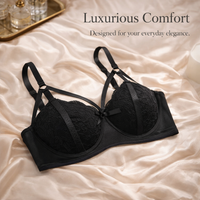 Lace Trim Underwire Bra for Plus Size Women with Support, Everyday Wear Design with Breathable 3/4 Coverage