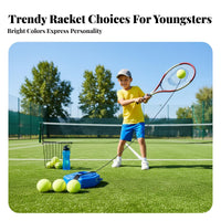 High Strength Elastic String Solo Tennis Practice Aid Easy to Use Tennis Rebound Practice Aid Set Portable for Beginners, Adults, Garden