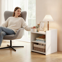 Bedside Cabinet with Shelves Space-Saving Nightstand with Shelves Compact Bedside Table for Bedroom, Small Areas