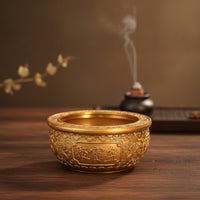 Basin with Embossed Patterns Round Decorative Basin Decorative Bowl for Desktop, Entryway