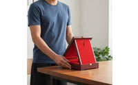 Easel Back Stand Wooden Medal Display Box Hidden Ribbon Storage Long-Distance Race Medal Holder Case Dustproof Presentation Container for Collectors, Athletes