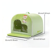 Pet Cooling House Portable Pet House with Curtain Cooling Den Ventilated Shelter Safe for Cats, Indoor, Floor