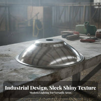 Non-Attractive Stainless Steel Dome Reflector Waterproof Stainless Steel Dome Shade Heavy-Duty for Warehouse, Factory, Workshop