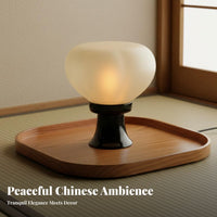 Inspired Chinese Design Table Lantern Soft Warm Radiance Frosted Glass Tealight Shade Gift Boxed for Tea Lovers, Homeowners, Bedroom, Spa