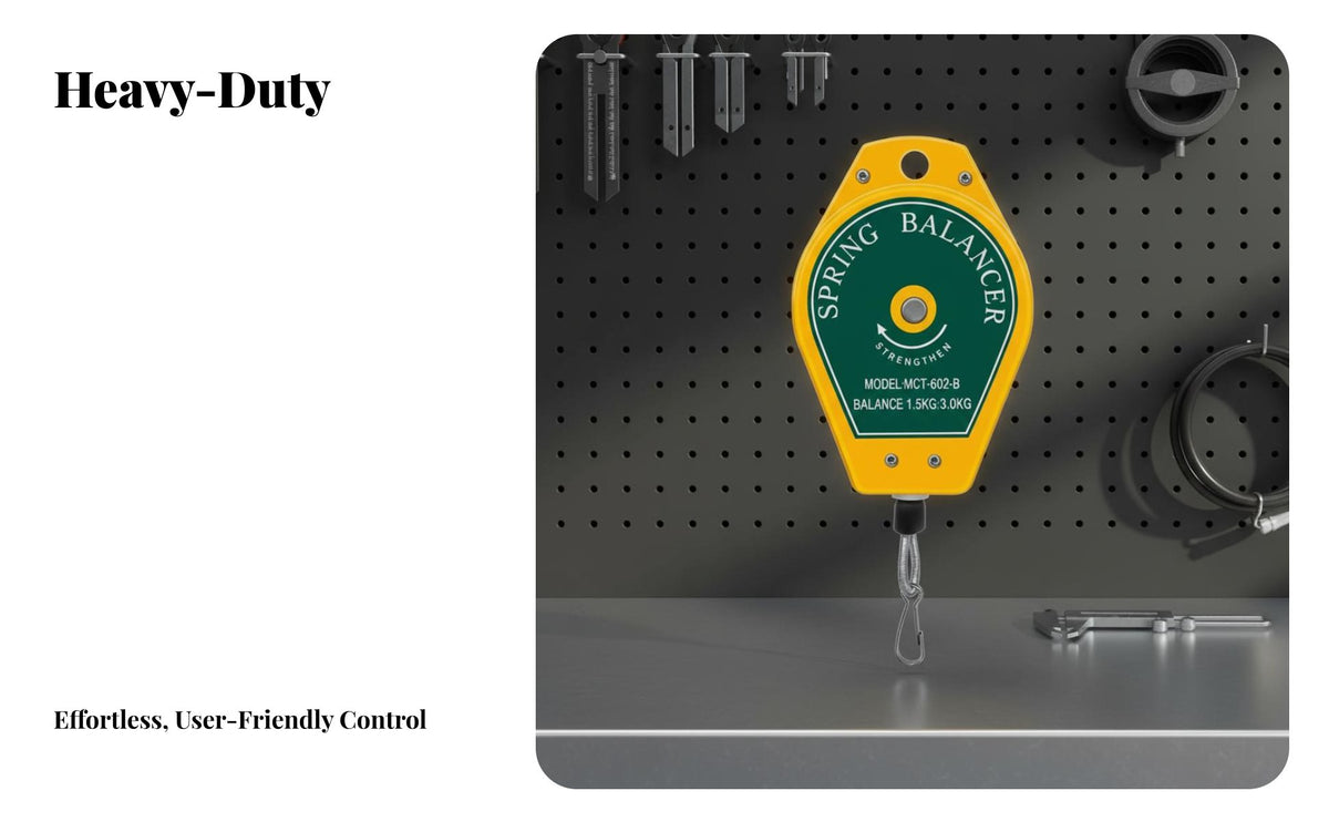 Retractable Spring Balancer Sturdy Steel Cable Spring Balancer Space-Saving Overhead Tool Hanging System for Assembly Line Workers, Mechanics
