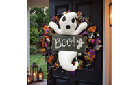 Halloween Wreath Stuffed Door Wreath with Festive Decoration for Window