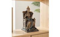 Deity Figurine with Throne Tabletop Deity Figurine Mother Terra Statue Freestanding Decor Sculpted for Collectors, Bookshelf