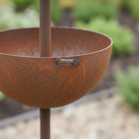 Rustic Bee Watering Station Triple Bowl Butterfly Feeder Easy Installation Cascading Bowl Garden Stake for Patio