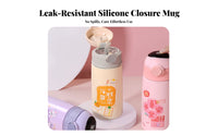Leak-Proof Cartoon Water Cup Portable Child S Insulated Water Bottle Leakproof Lid for Toddlers, Students, School, Daily Use, Outdoor
