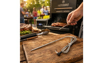 Braided Cable Grill Meat Sensor Right-Angled Plug Replacement Sensor 280°C Range Cooking Accessory Heat-Resistant